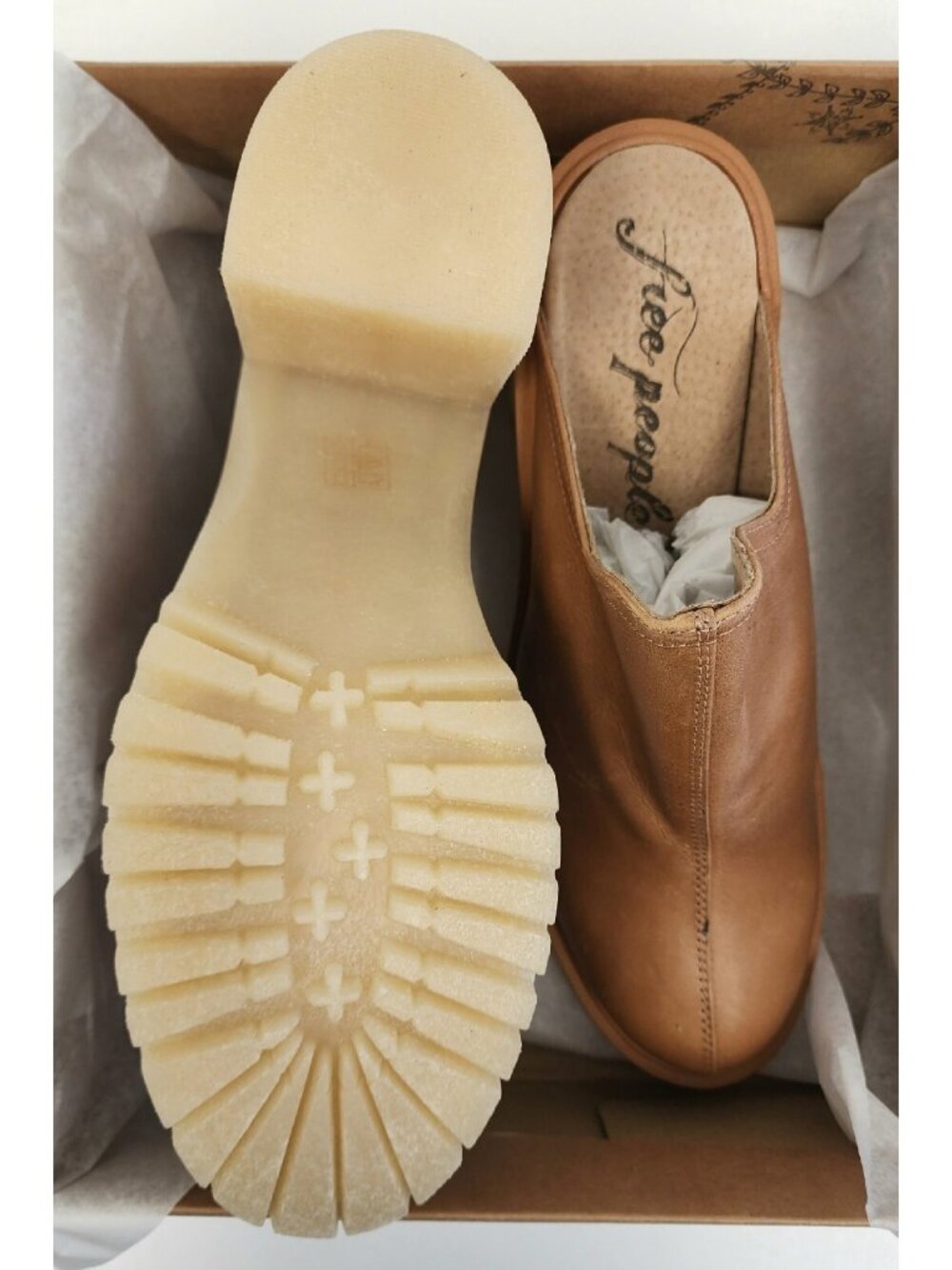 Free People James Cozy Mule Womens Leather Clog Shoes Sandal Tan Size 41 / US 11 - Picture 4 of 5